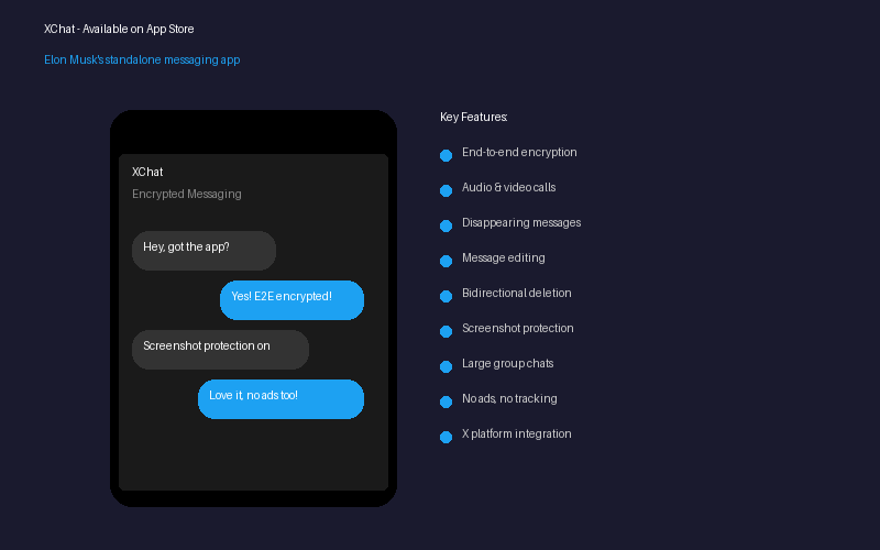 XChat iOS app interface