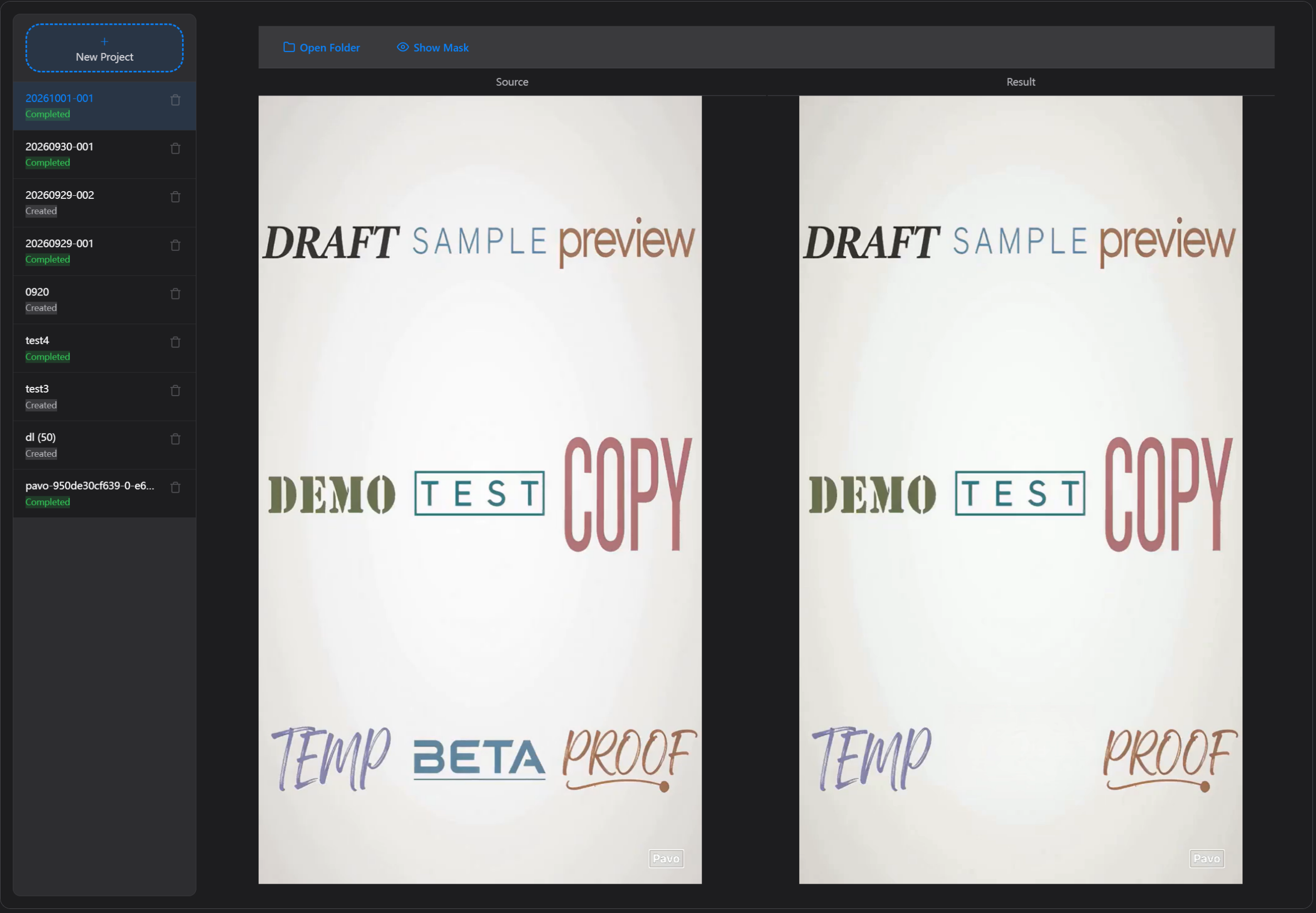 DeepVideo Video Watermark Removal Interface